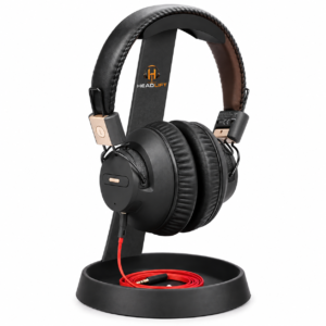 HEADLIFT Desktop Headphone Stand Holder with Tray Base - Black