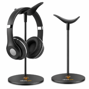 HEADLIFT Desktop Headphone Stand Holder with Curved TPU Cradle - Black
