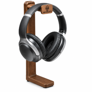 HEADLIFT Solid Wooden Desktop Headphone Stand, Vertical Headset Hanger Holder