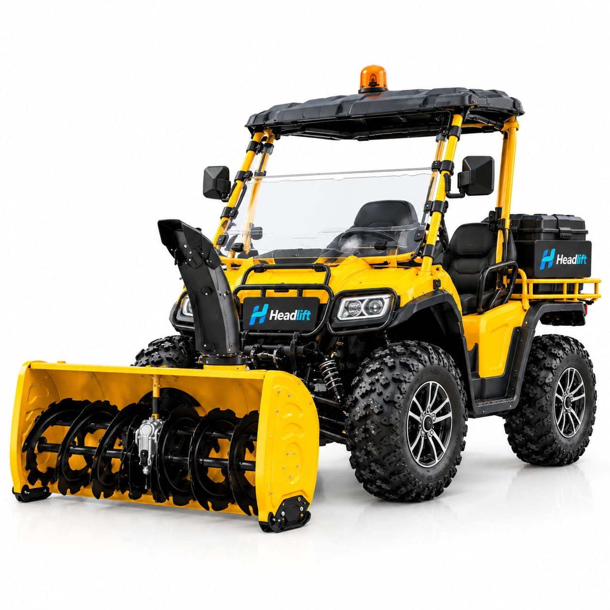 WhatsApp Image 2026-10-25 at 7.41.50 PM Headlift Utility Vehicle (UTV) Side-by-Side with Front Snow Blower Blower Attachment - Yellow & Black - Image 1